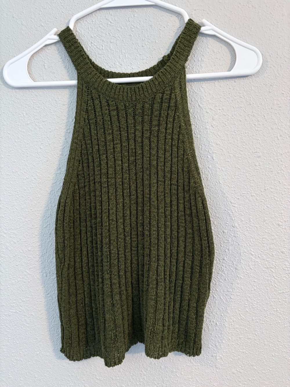 Charlotte Russe Olive Green knit Ribbed Tank Top (size S)